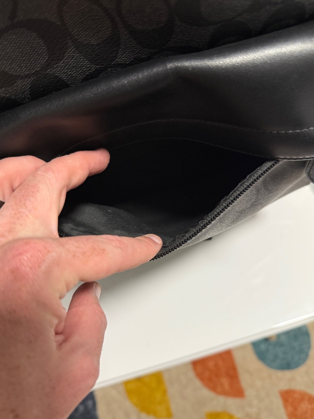 Coach Men's Charcoal Signature Canvas Backpack - Picture 6 of 7